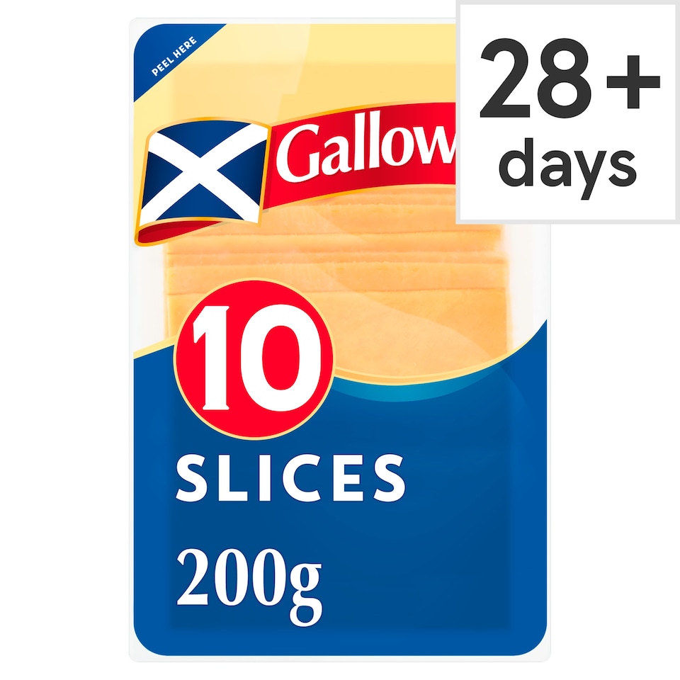 Galloway Medium Scottish Coloured Cheddar Cheese Slices 200g