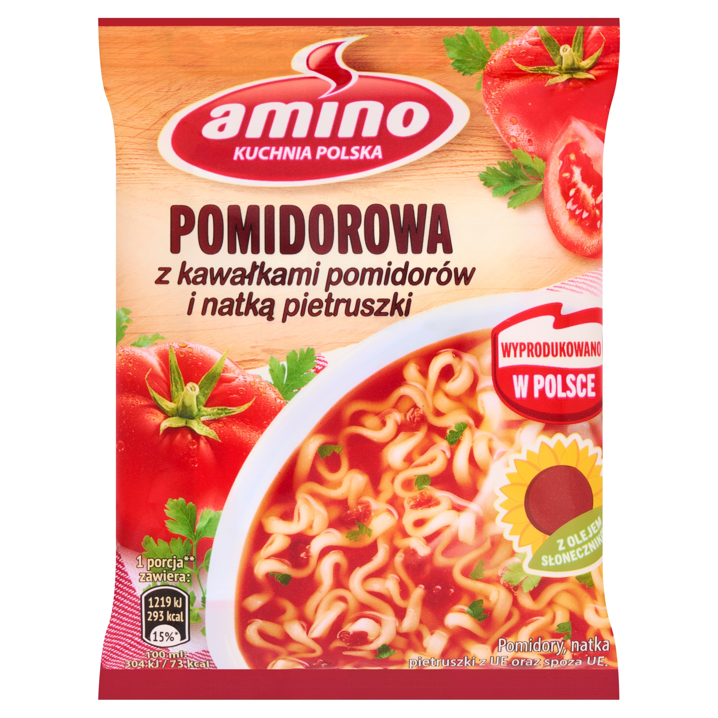 Amino Tomato Instant Noodle Soup with Tomato and Parsley 61g