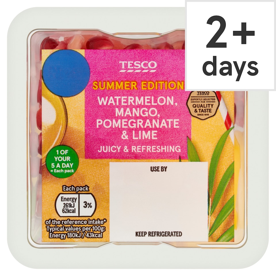 Tesco, Mango, Watermelon, Pomegranate & Lime 145g