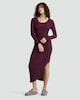 image 2 of F&F Ribbed Long Sleeved Pyjama Dress in Purple