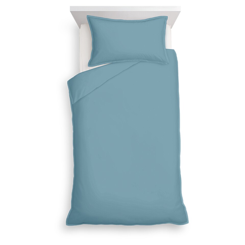 image 1 of F&F Home Bedding 100% Cotton Oxford Edge Duvet Set Marine Blue Single