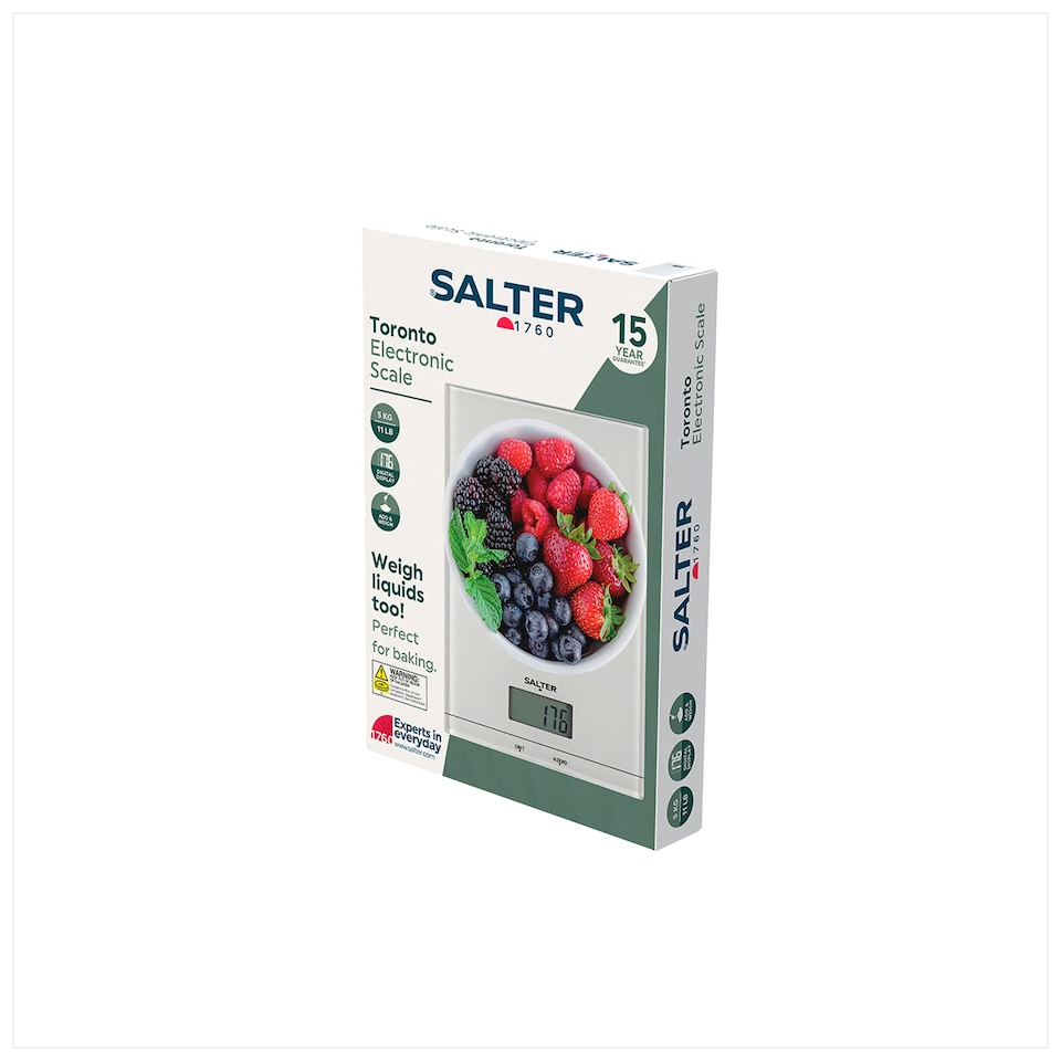 image 1 of Salter Toronto White Glass Electric Scale