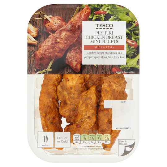 Tesco Ready To Eat Peri Peri Chicken Mini Fillets 170G Tesco Groceries
