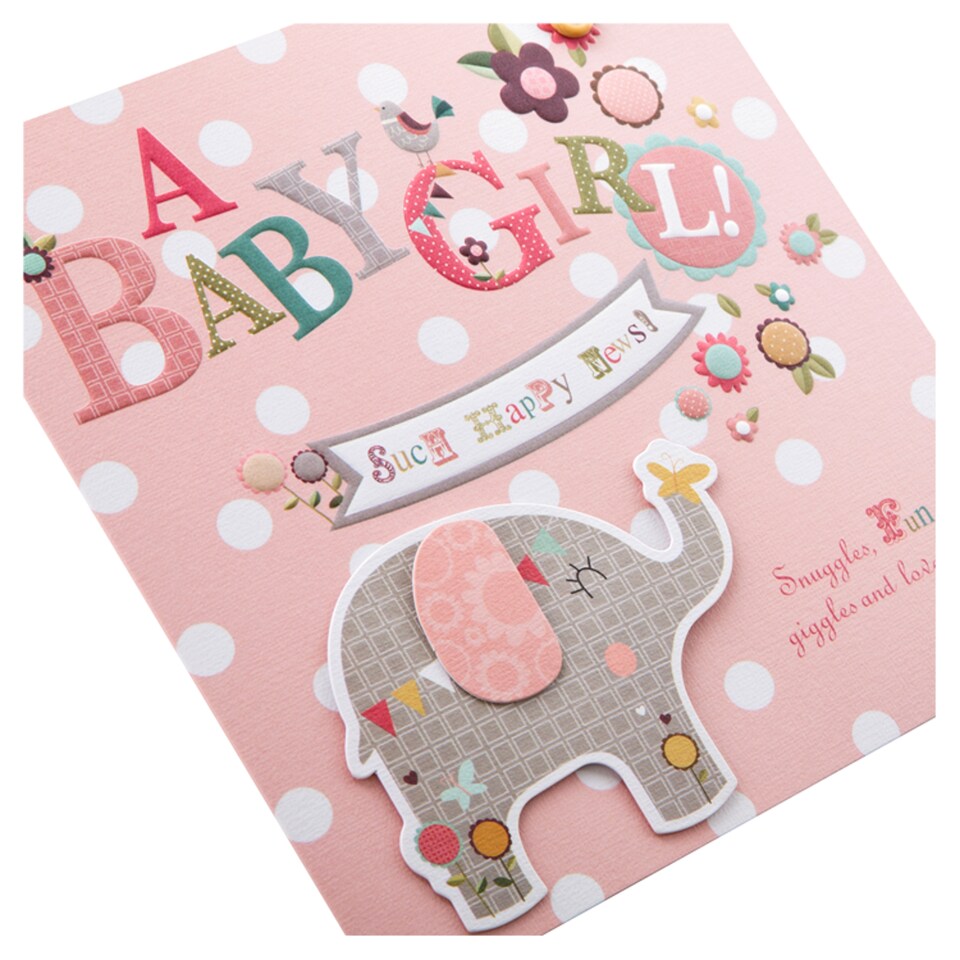 image 1 of Hallmark New Baby Card Baby Girl!