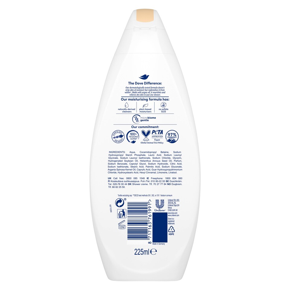 image 1 of Dove Nourishing Care And Oil Body Wash 225Ml