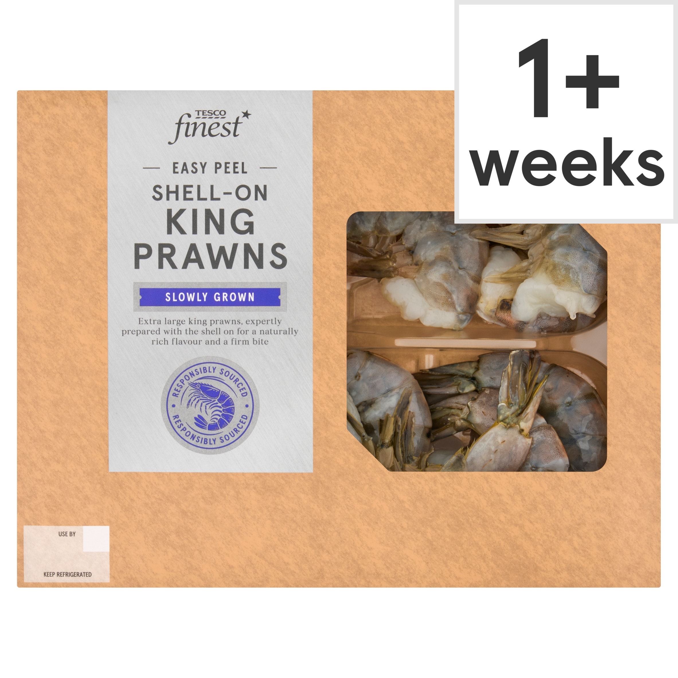 Tesco Finest Easy Peel Shell-On King Prawns 220g