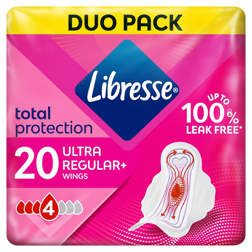 Libresse Ultra Regular+ szárnyas egészségügyi betét 2 x 10 db  1. kép