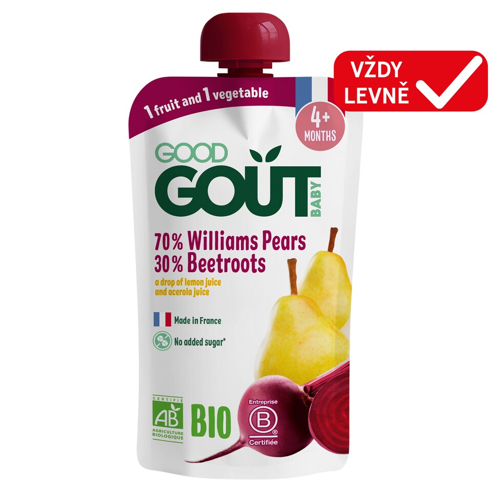 Good Gout Bio hruška Williams s červenou řepou 120g