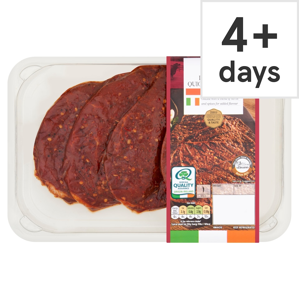Tesco Piri Piri Irish Beef Quick Fry Steaks 360g