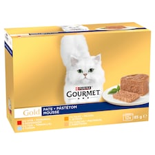 Purina Gourmet Gold pástétom nedves macskaeledel 12 x 85 g