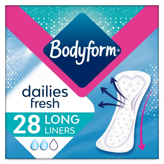Bodyform Long Curve Fit Panty Liner 28 Tesco Groceries