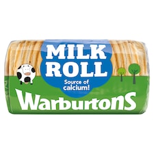 Warburtons Milk Roll Soft White Bread 400g
