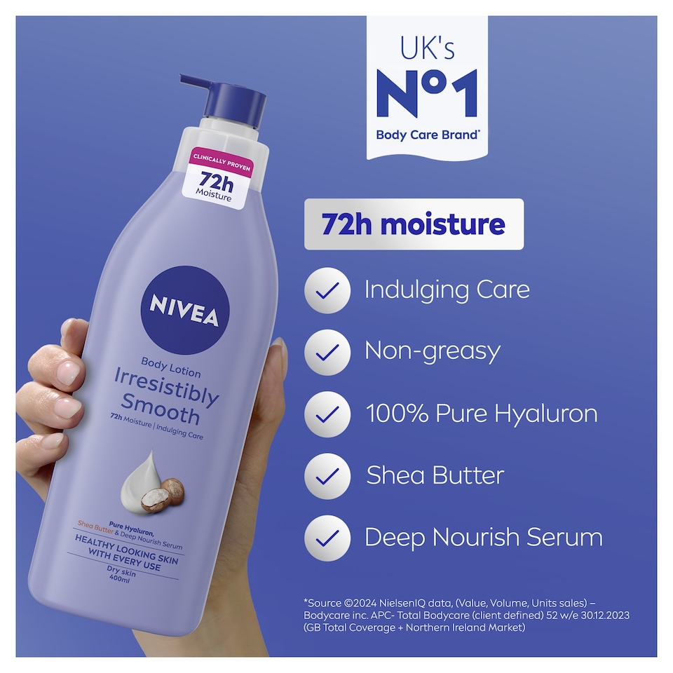 image 1 of NIVEA Irresistibly Smooth Body Lotion Dry Skin 400ml
