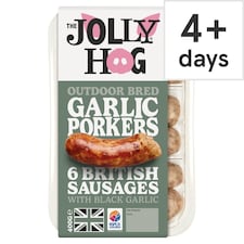 The Jolly Hog Garlic Porkers 6 British Sausages 400g