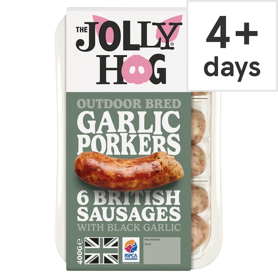 The Jolly Hog Garlic Porkers 6 British Sausages 400g