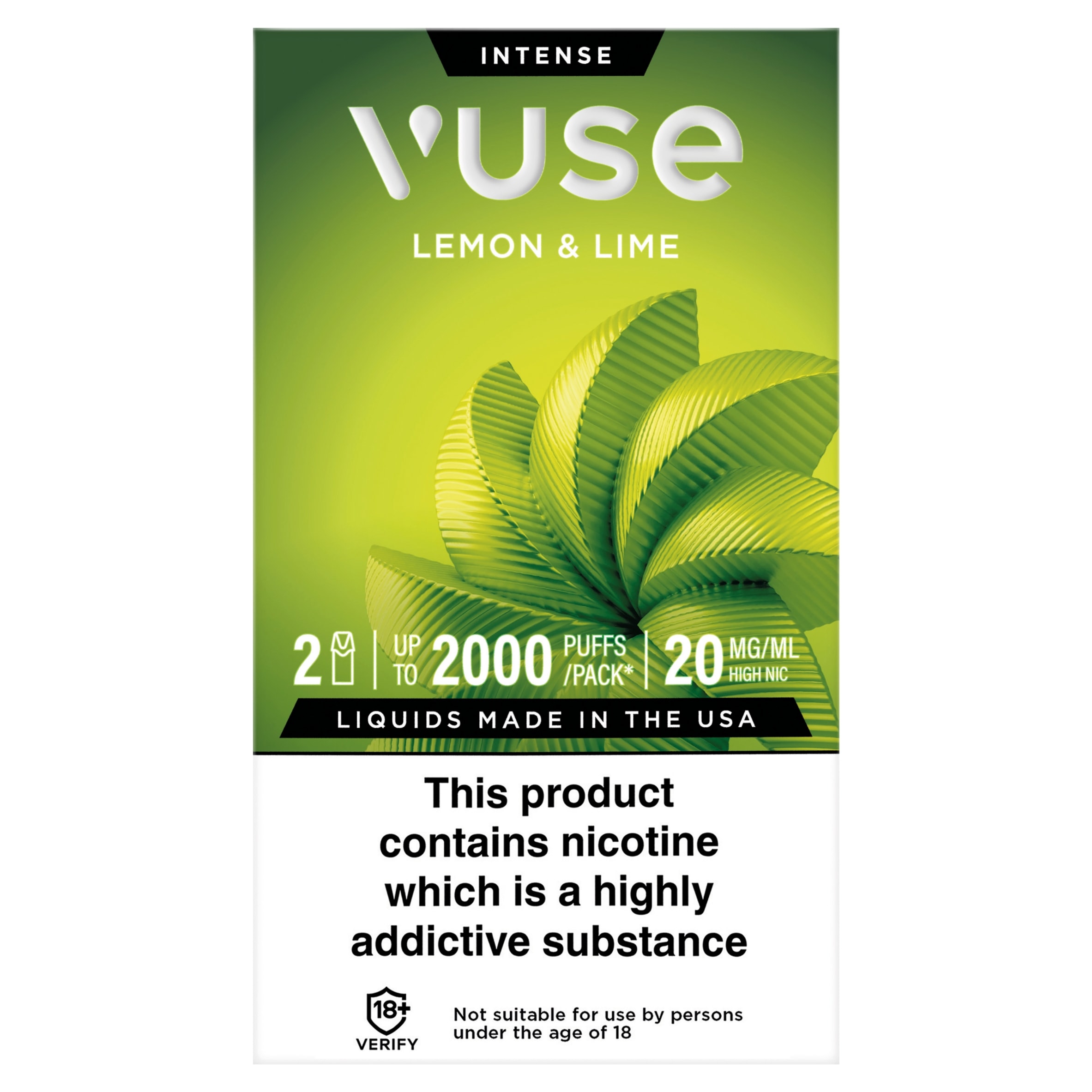 Vuse Intense Lemon & lime pod 20mg 2 Pods