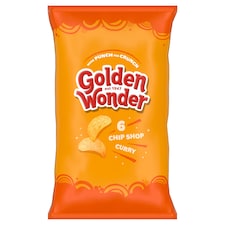 Golden Wonder Chip Shop Curry 6 Pack Crisps 25g