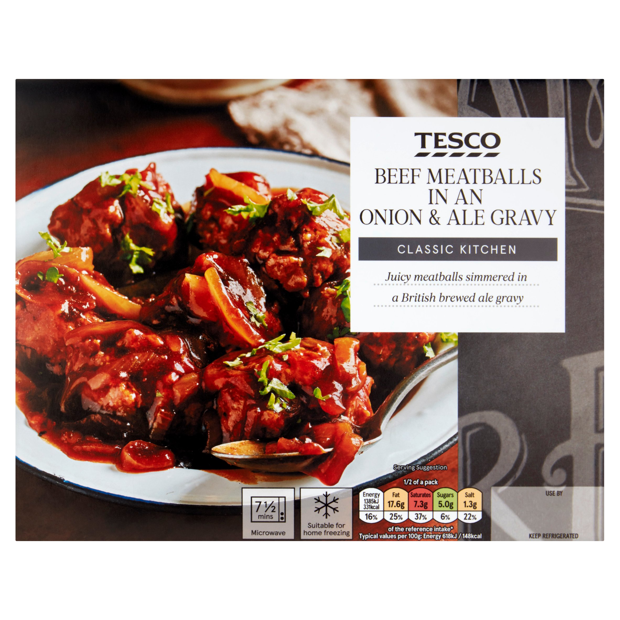 Tesco Beef Meatballs In Ale Gravy 460G 
