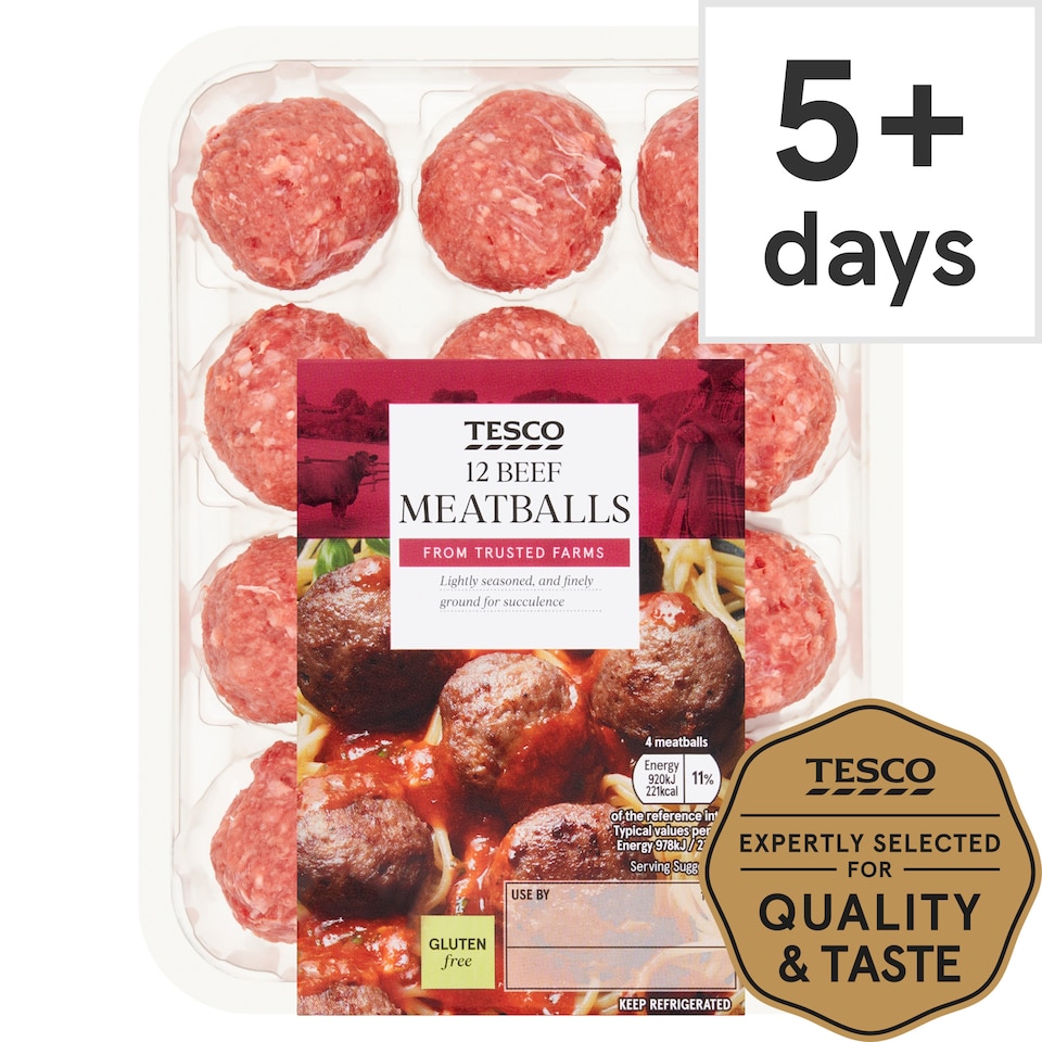 Tesco Beef Meatballs 12 Pack 336g
