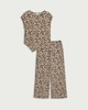 image 4 of F&F Girls 2-Piece Textured Leopard Print Top and Trousers Set in Multi