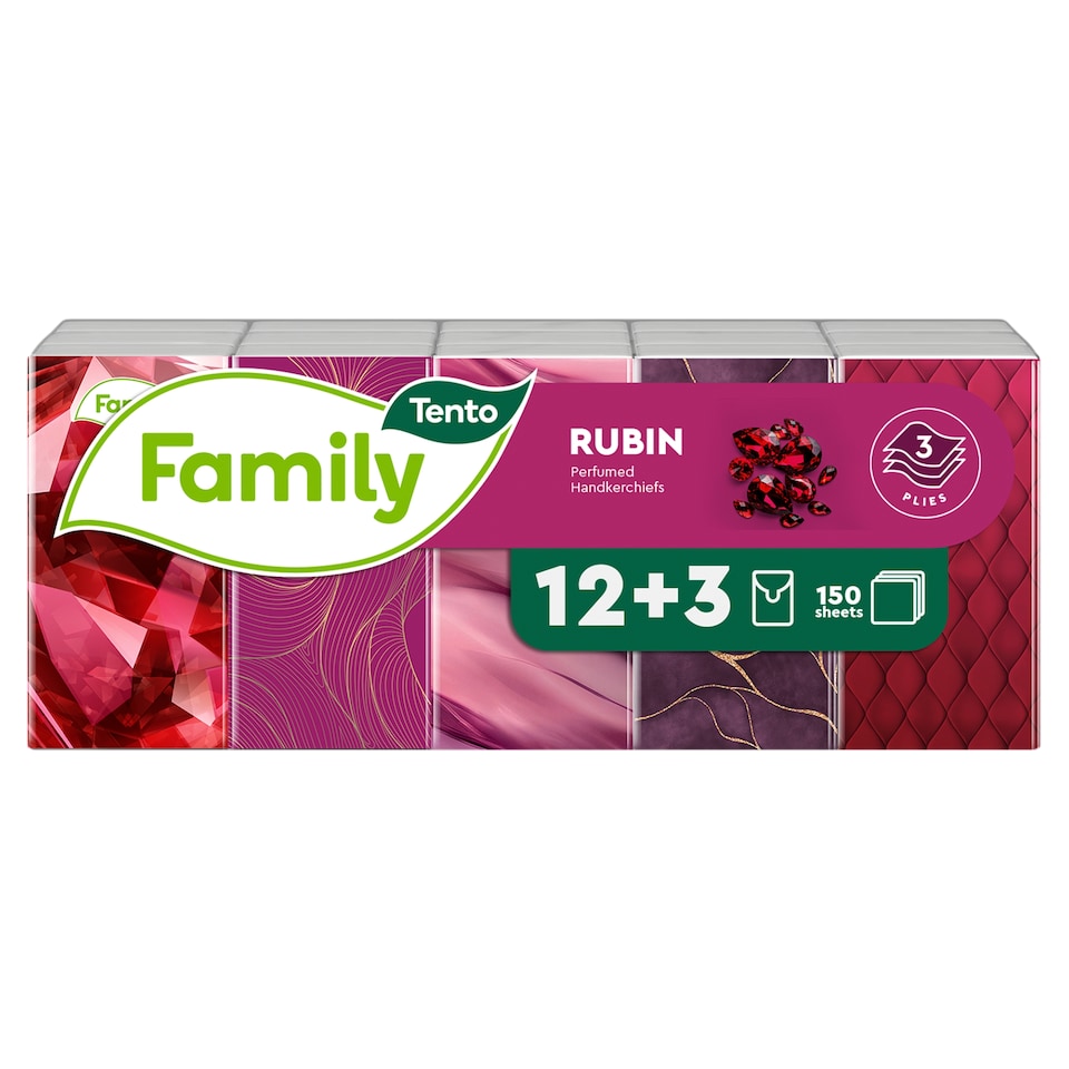 image 1 of Tento Family Rubin Perfumed Hygienic Tissues 3 Plies 10 x 15 pcs