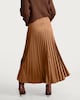 image 4 of The F&F Edit Satin Pleated Midi Skirt in Camel