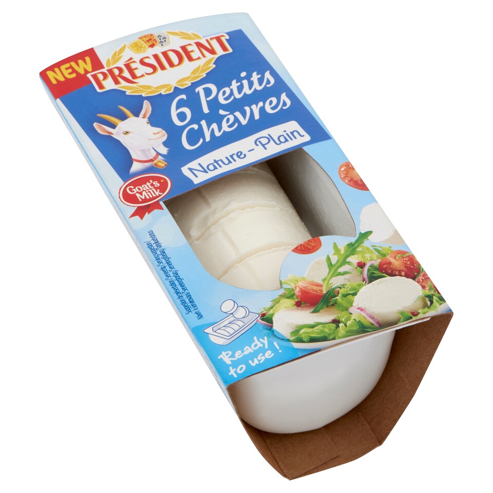 image 1 of Président Petits Chèvres Fat, Soft, Unflavoured Goat Cheese 6 pcs 100 g
