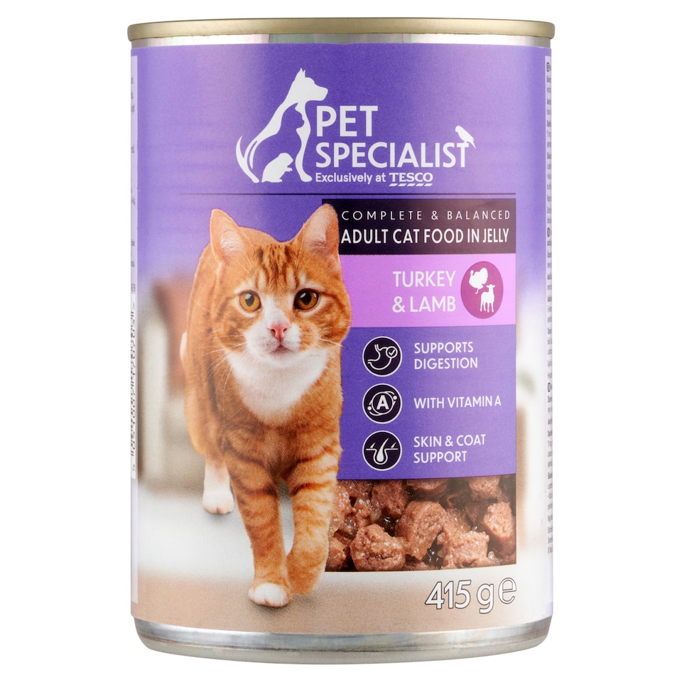 Pet Specialist Kompletné krmivo pre dospelé mačky kúsky s morčacinou a jahňacinou v želé 415 g