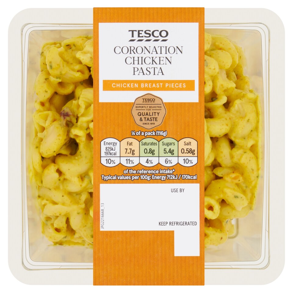 Tesco Coronation Chicken Pasta Salad 465G