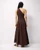 image 3 of The F&F Edit One Shoulder Midi Dress in Chocolate
