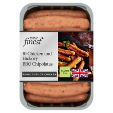 Tesco Finest 10 British Chicken & Hickory Chipolatas 340G