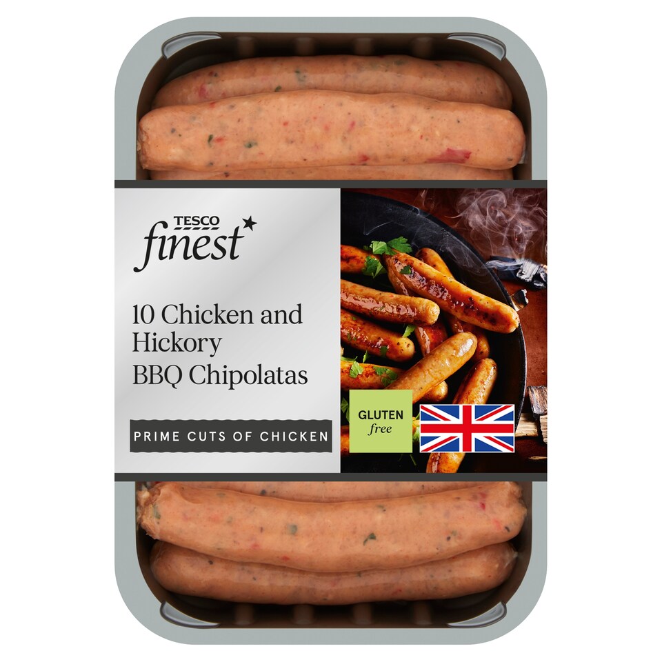 Tesco Finest 10 British Chicken & Hickory Chipolatas 340G