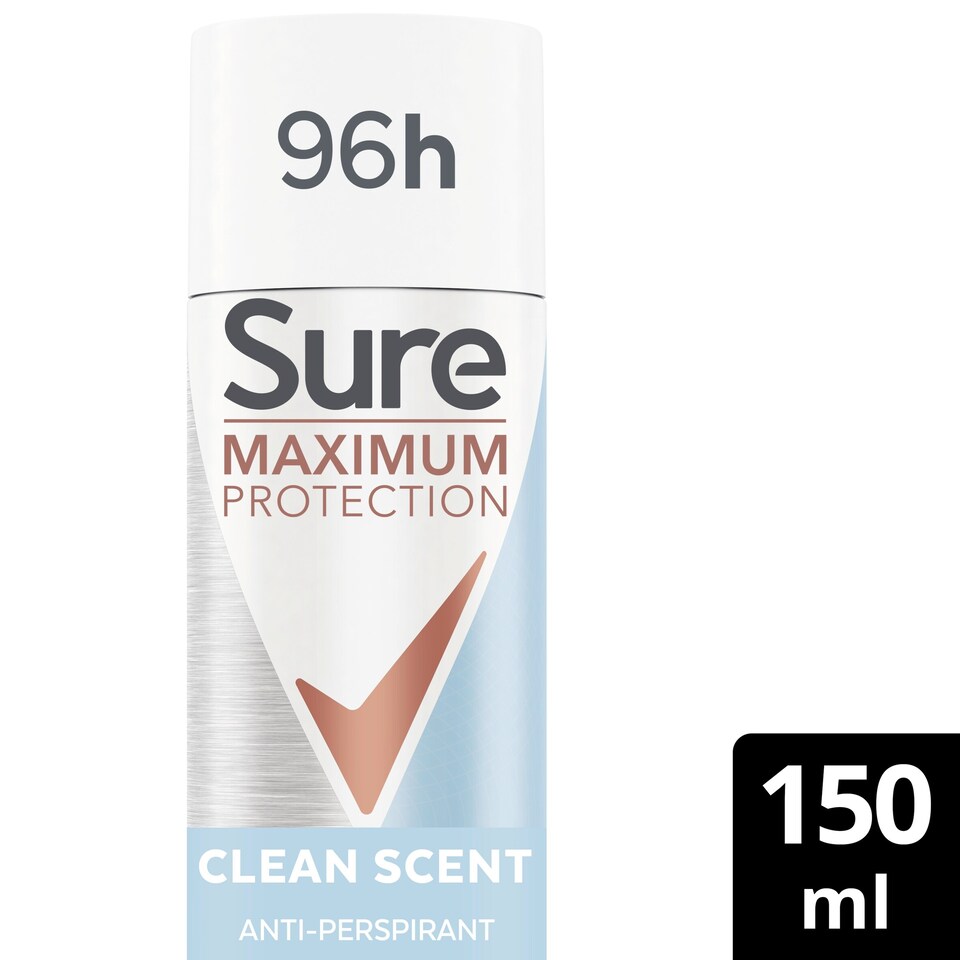 image 1 of Sure Maximum Protection Clean Scent Antiperspirant Deodorant 150ml