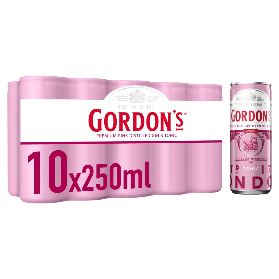 Gordon's Pink Gin And Tonic 10 X 250Ml