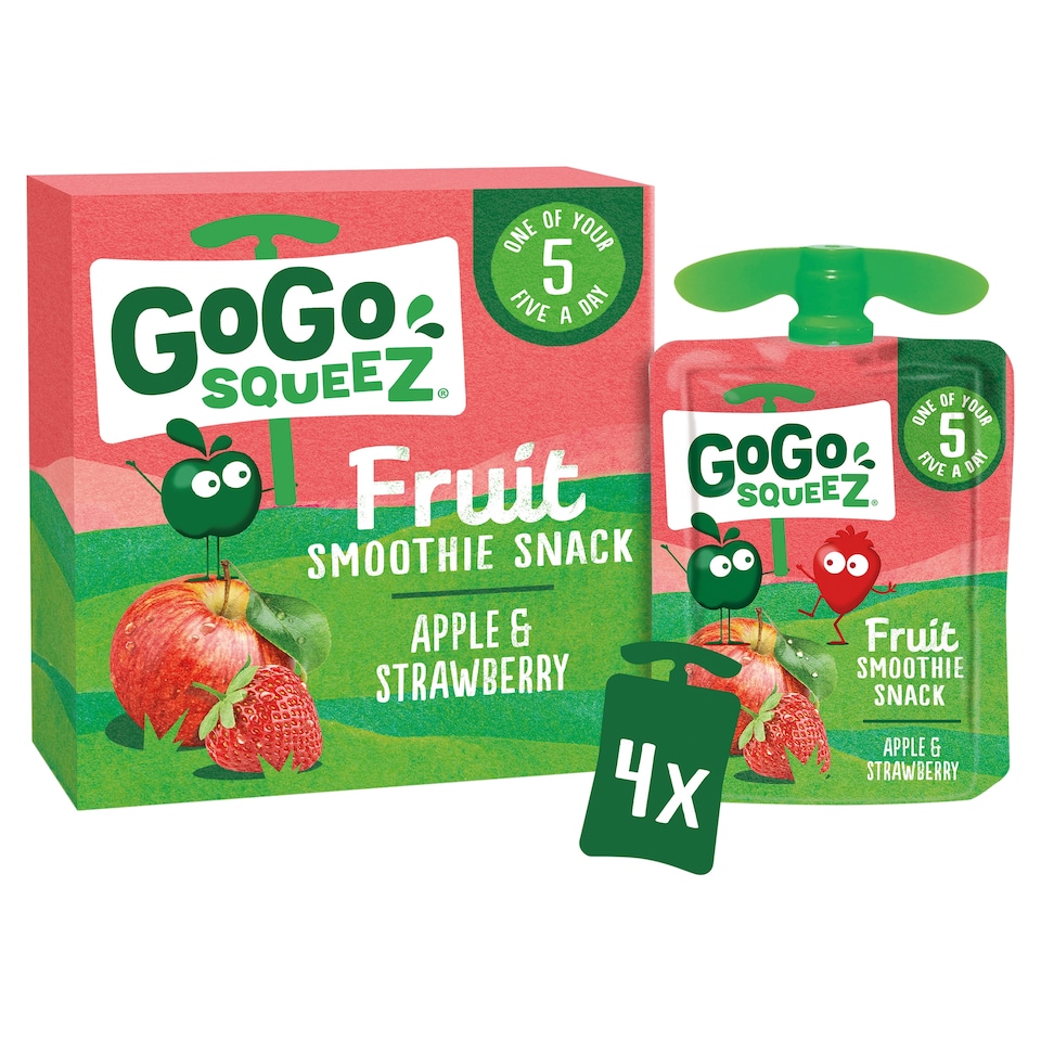 image 1 of Gogo Squeez Fruit Snack Apple Strawberry 4X90g