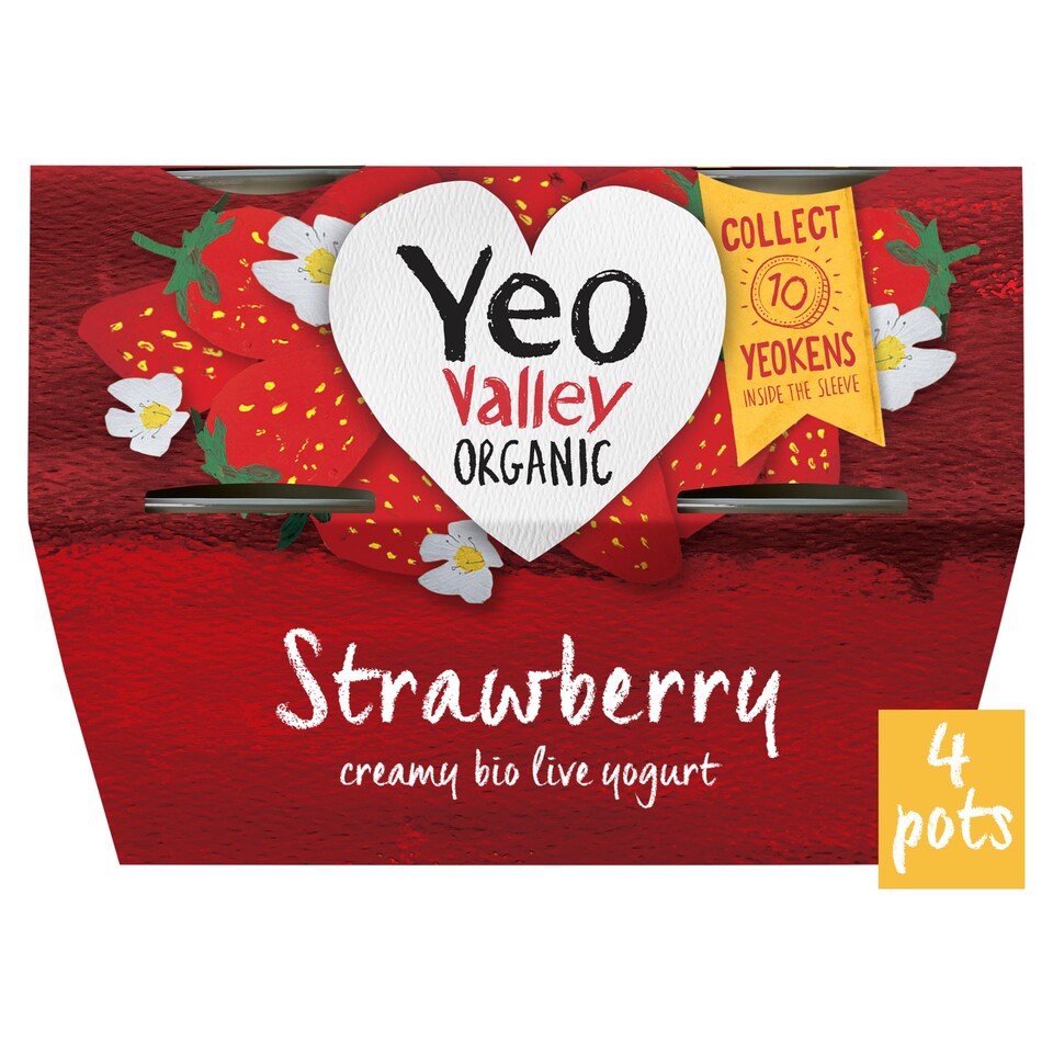 Yeo Valley Strawberry Yogurt 4X120g