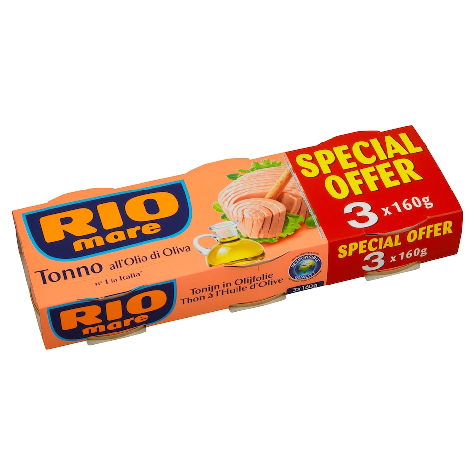 Obrázek 1 pro produkt Rio Mare Tuňák v olivovém oleji 3 x 160g