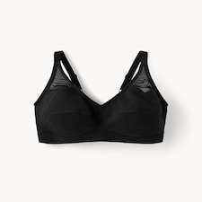 F&F Fuller Bust Mesh Non Wired Total Support Bra in Black