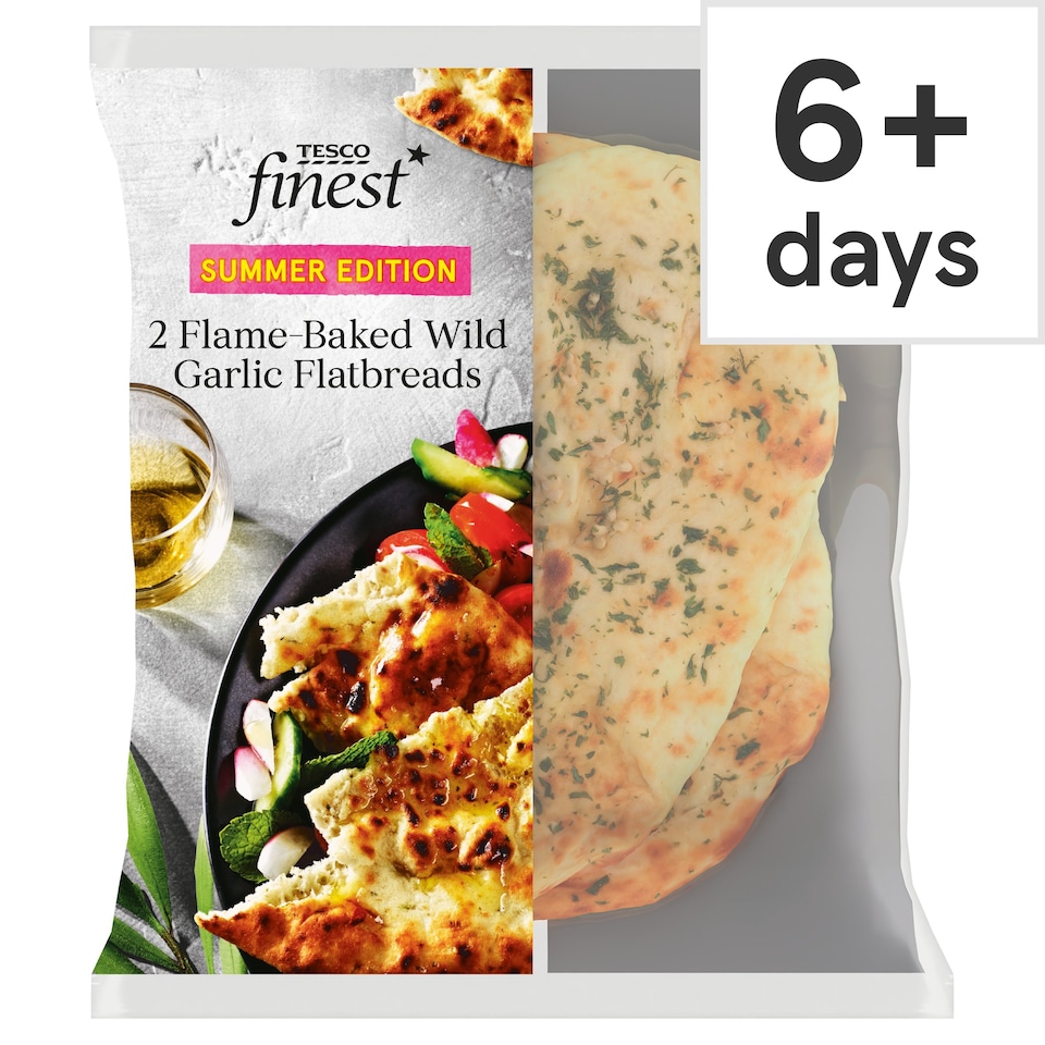 Tesco Finest 2 Wild Garlic Flatbreads Tesco Groceries