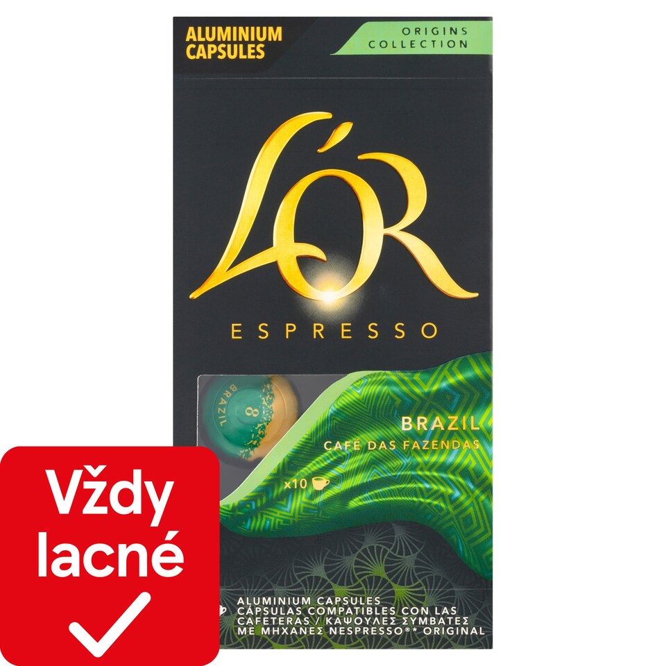 obrázok 1 z L'OR Espresso Brazil pražená mletá káva 10 kapsúl 52 g