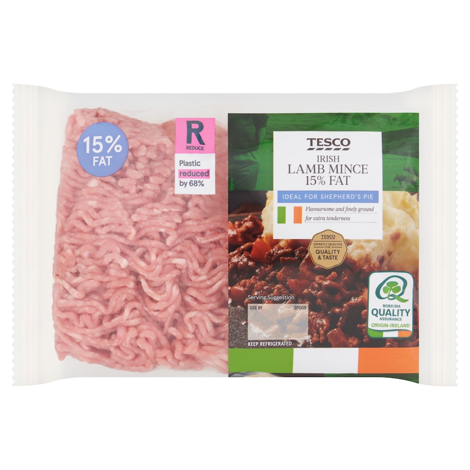 Tesco Irish Lamb Mince 15% Fat 533G
