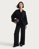 image 1 of F&F Wide Leg Drawstring Co-ord Trousers in Black