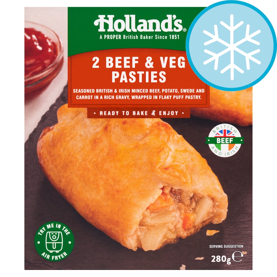 Holland's 2 Beef & Veg Pasties 280g