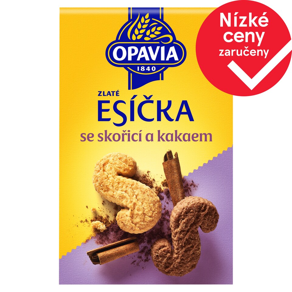 Opavia sušenky Zlaté Esíčka se skořicí a kakaem 220g
