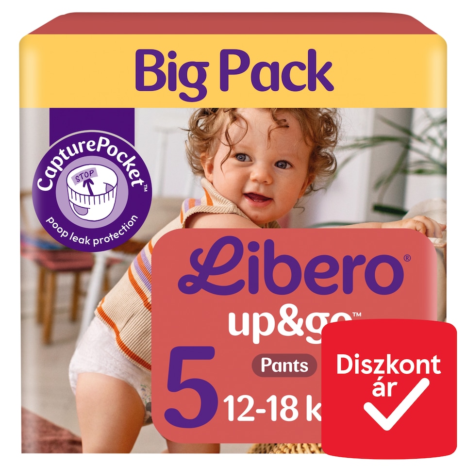 Libero Up&Go Big Pack bugyipelenka, méret: 5, 12-18 kg, 38 db  1. kép