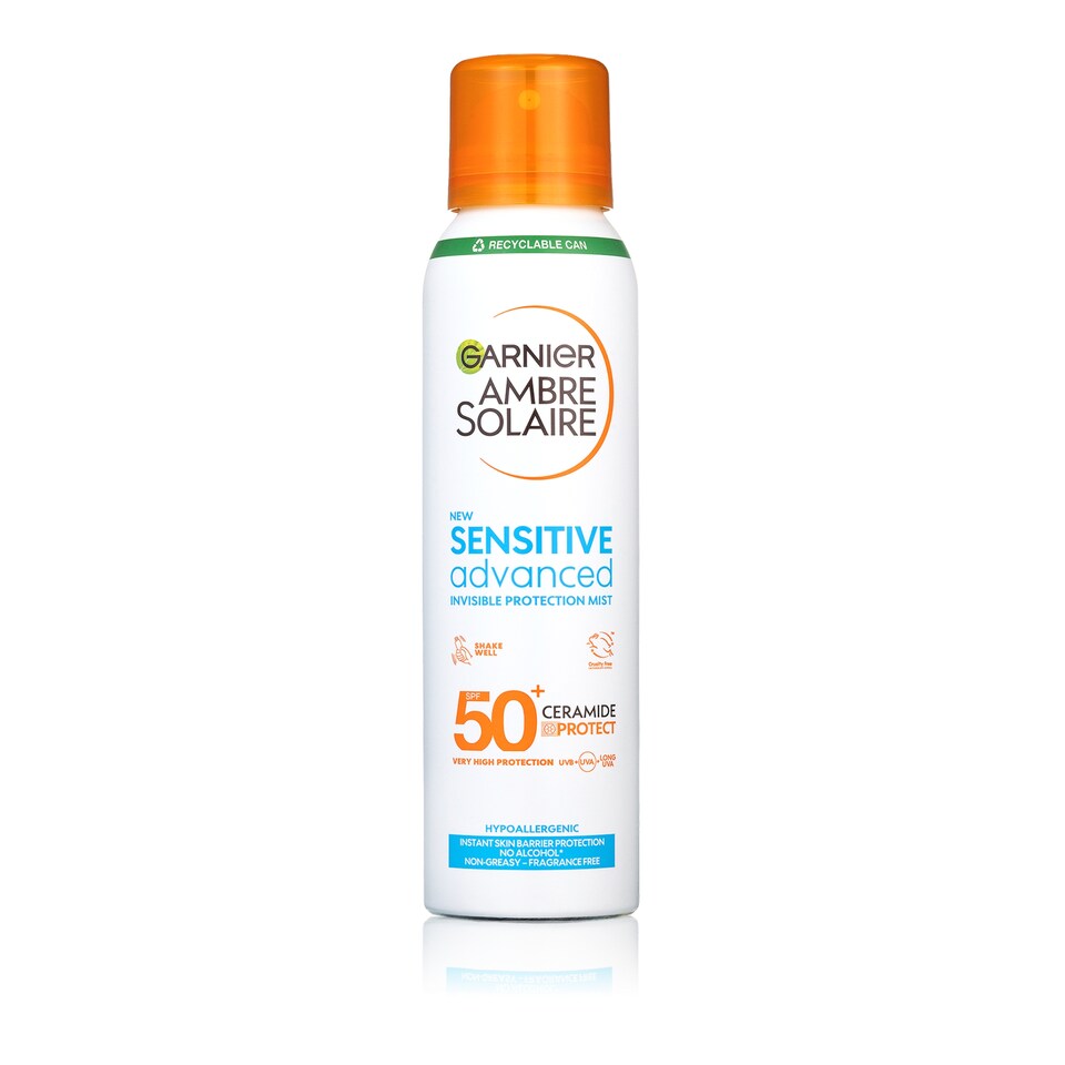 Garnier Ambre Solaire Sensitive Advanced ochranná  mlha, velmi vysoká ochrana, světlá citlivá pokožk