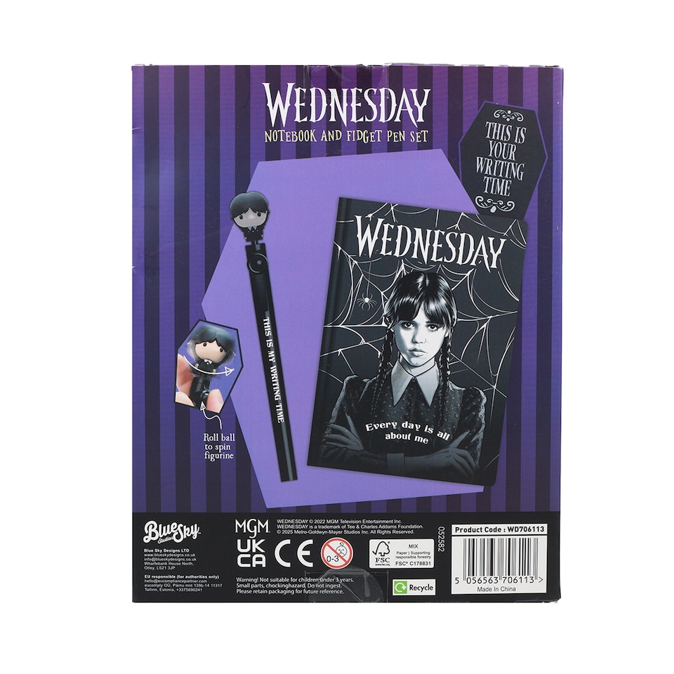 image 1 of Wednesday Notebook & Fidget Pen Christmas Gift
