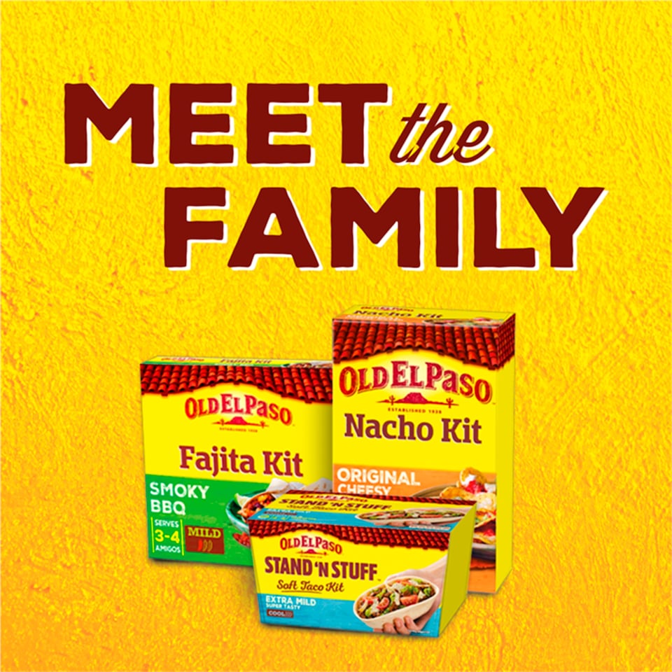 image 1 of Old El Paso Stand 'N Stuff Taco Boat Kit - Smoky BBQ 350g