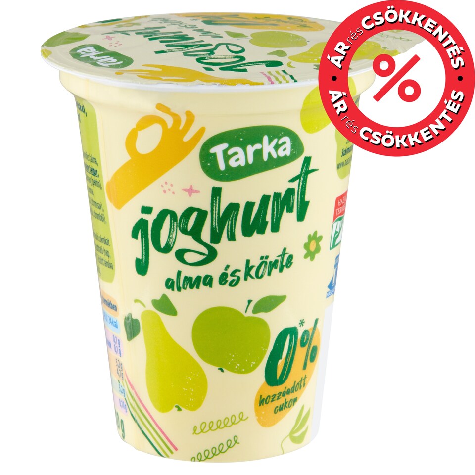 Tarka alma és körte élőflórás sovány joghurt édesítőszerekkel 150 g