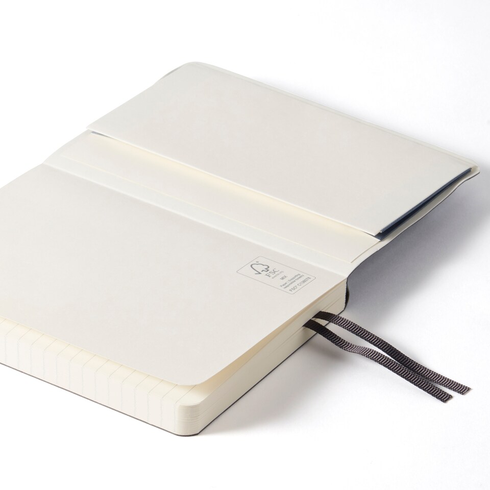 image 1 of Paperchase Agenzio Small Graphite Ruled Notebook